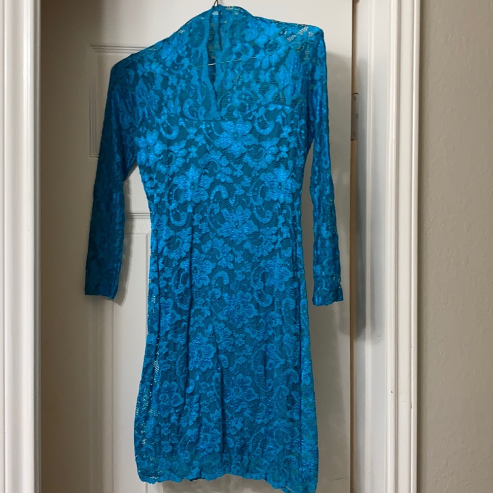 ASOS Blue Lace MIDI Dress